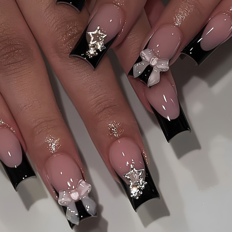 3D Printing Nails - 24 Stück Sommer Lange Aufklebenägel Günstige