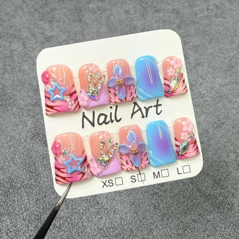 3D Printing Nails - 10 Stück handgefertigte künstliche Nägel in