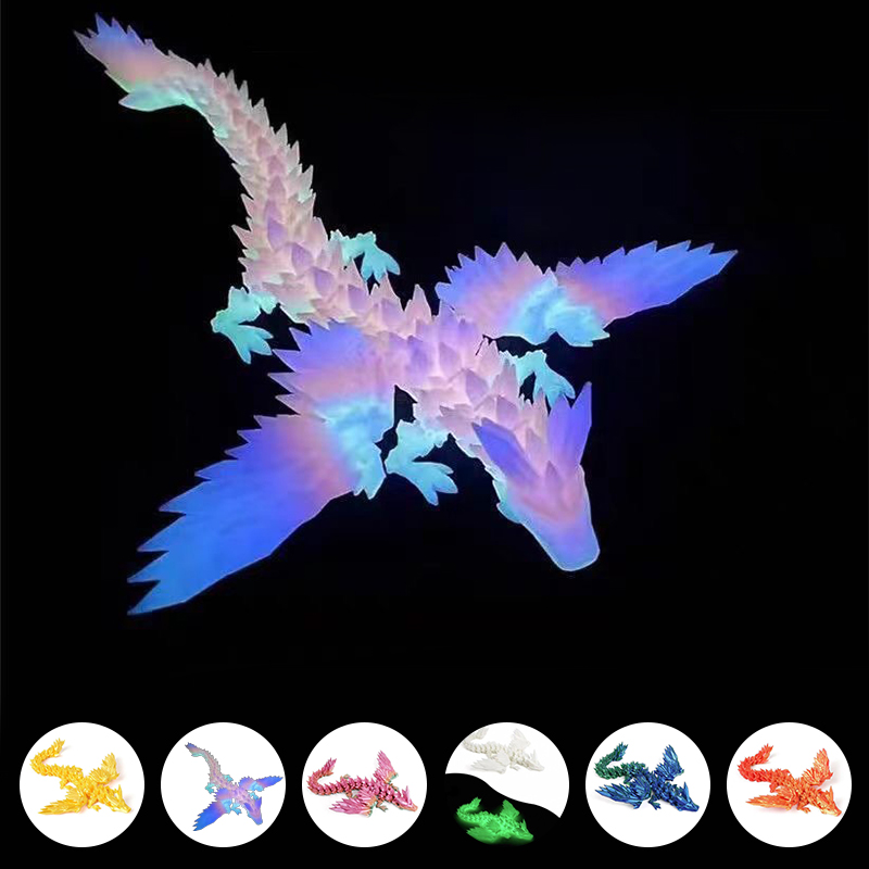 3D Printing Gif - 3D-Gedruckte Bewegliche Echinosaurus-Figur Drachenknochen-Modell Desktop-Dekoration Kreative