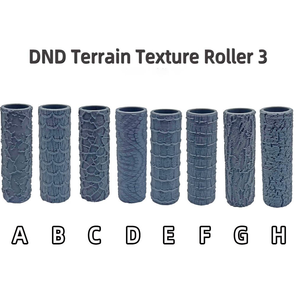 3D Printing Clay - Ton-Polymer-Texturwalze, Wargaming-Grundwalze, Betonmuster, Ziegelsteine, 3D-gedruckte Texturwalze