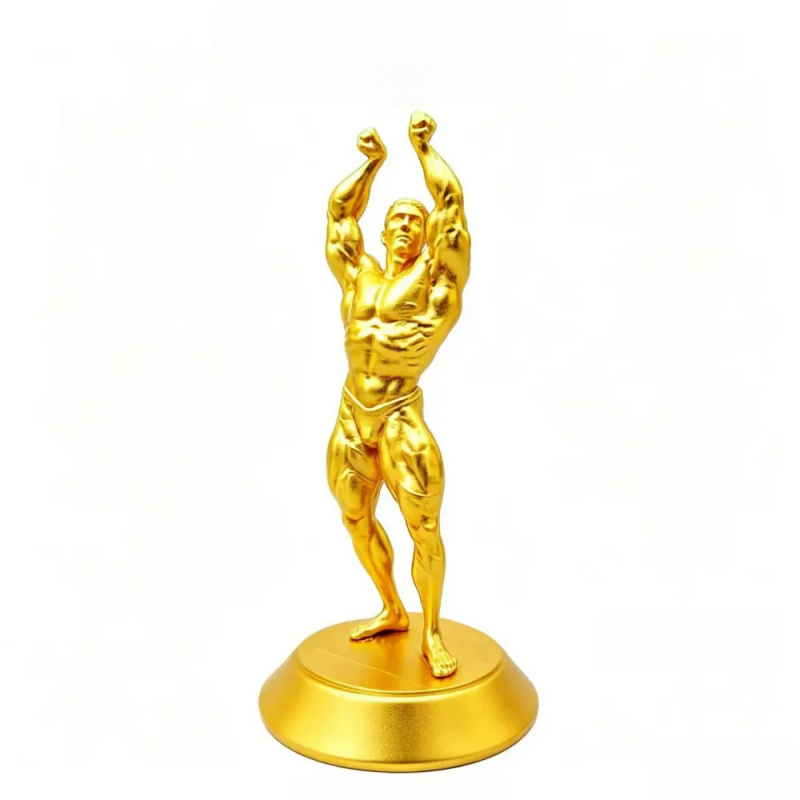 3D Printing Gold - Hardcore Muskulöse Männliche Wettkampffigur - Bodybuilding-Wettkampfskulptur