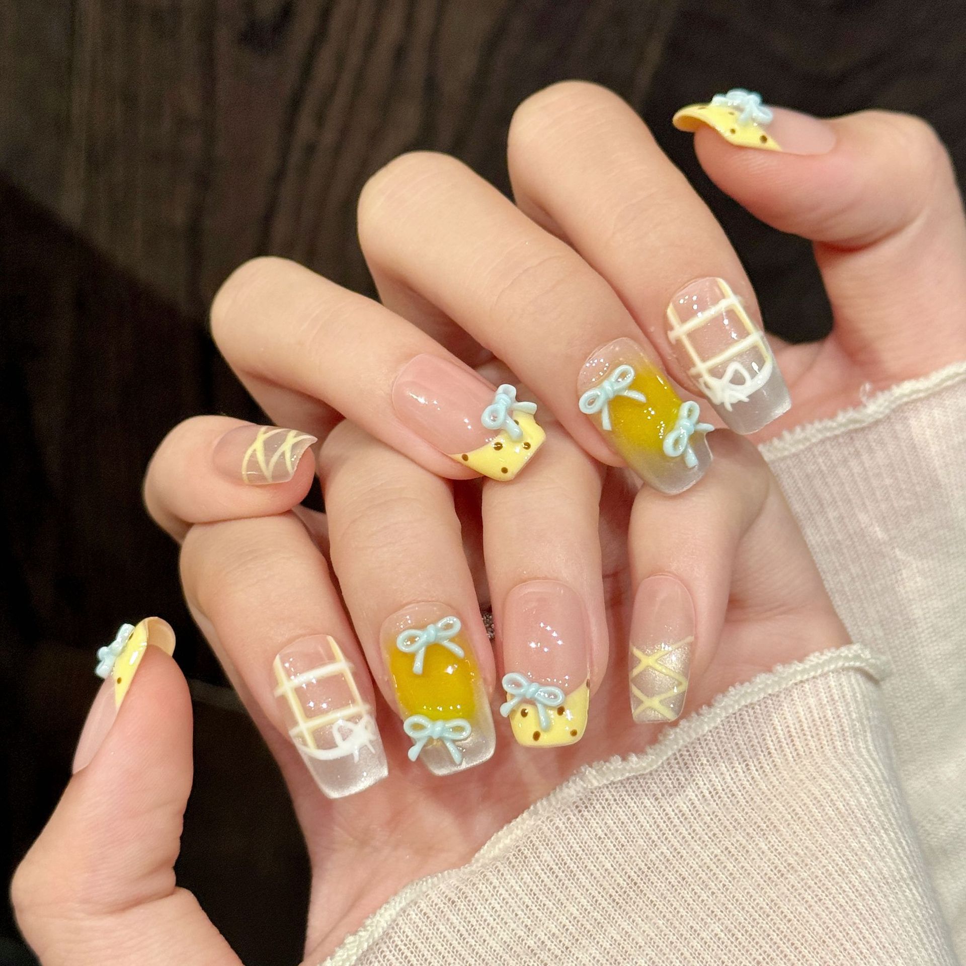 3D Printing Nails - 10 Stück handgemachte Kawaii süße Farbverlauf