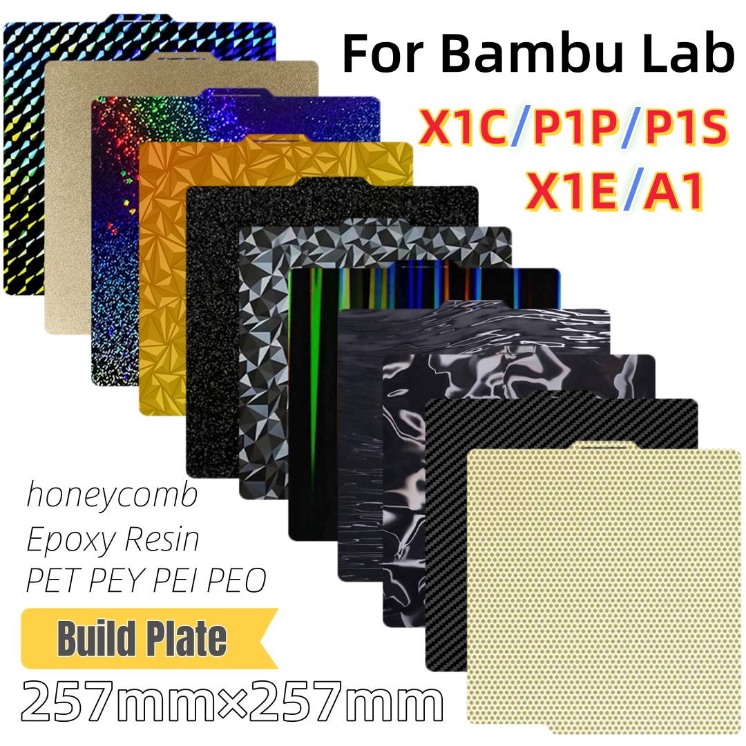 3D Printing Bambu - Bauplatte 257x257 Federstahlblech Peo H1H Pey