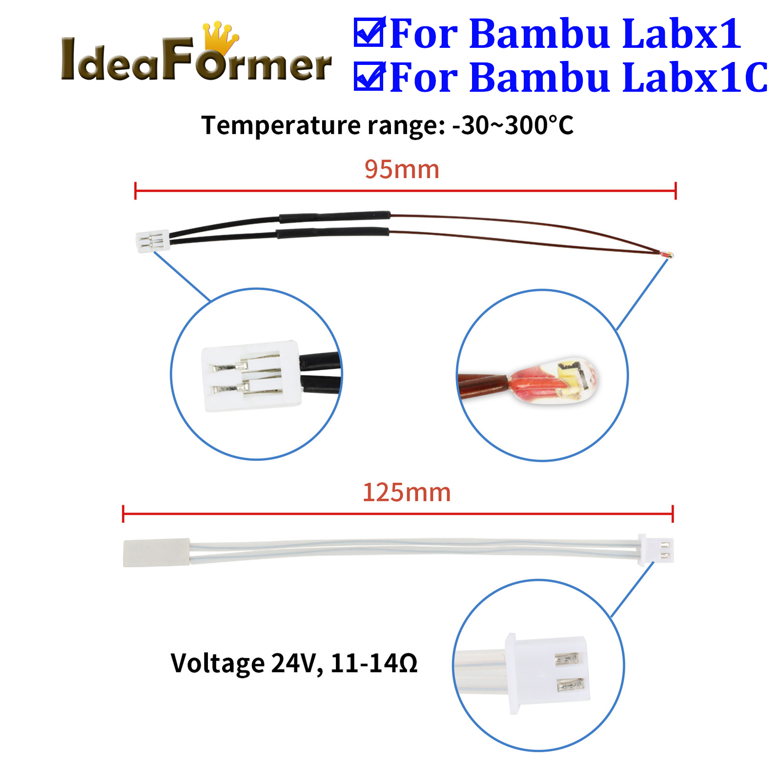 3D Printing X1 Carbon - 24V 48W Keramik-Heizpatrone mit 100K NTC