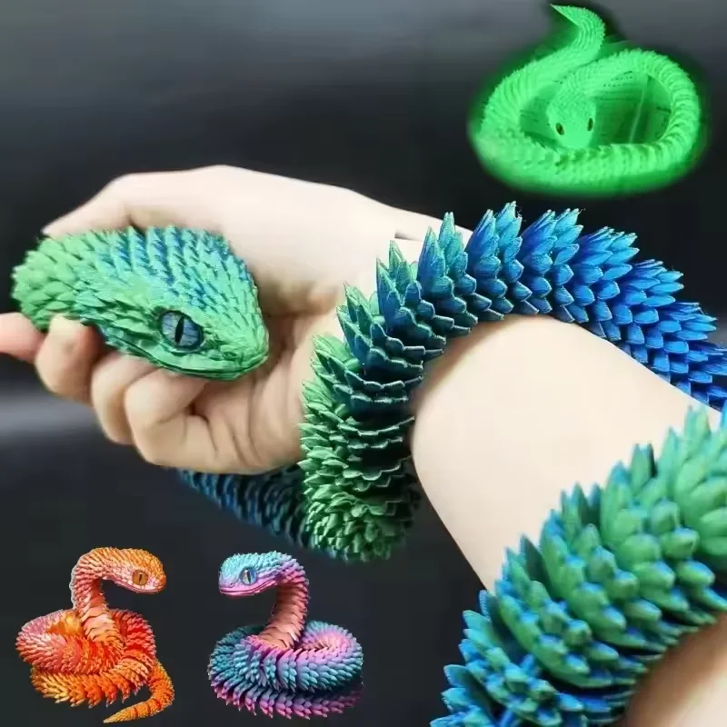 3D Printing Gif - 3D-gedruckte Schlange, bewegliches Gelenk, Zappelspielzeug, Figur,