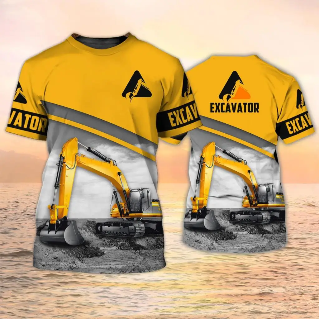 3D Printing Excavator - Bagger-T-Shirts, 3D-Druck, für Jungen und Mädchen,