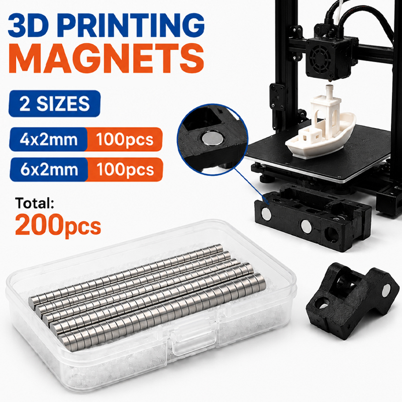 3D Printing Bambu - 200 Stück/Box 3D-Druck-Magnet-Set für Bambu Lab,