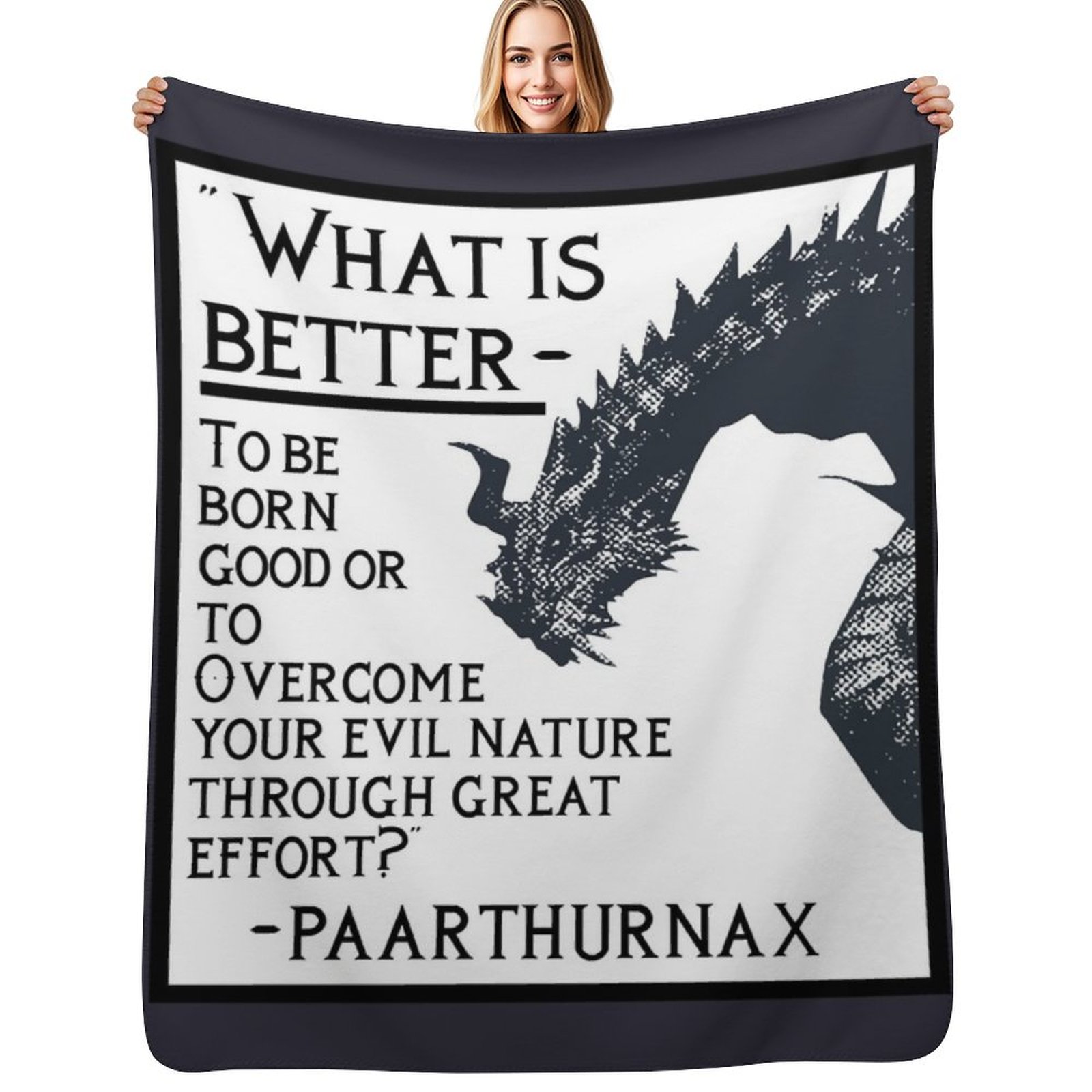 3D Printing Quotes - Wundervolle Memory Paarthurnax Zitat-Grafik für Fan-Überwurfdecke