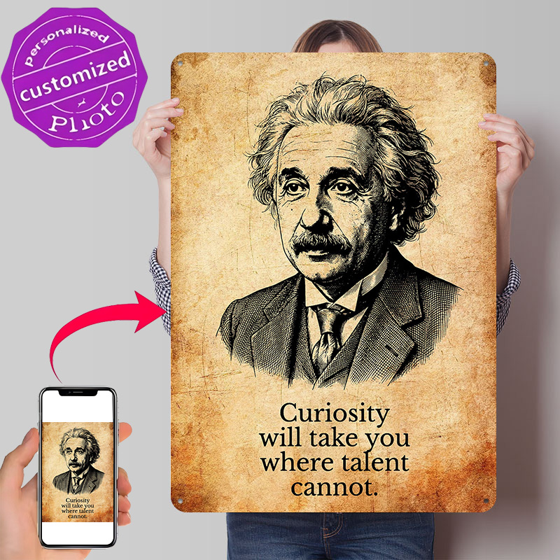 3D Printing Quotes - Albert Einstein Inspirierendes Zitat Poster Retro