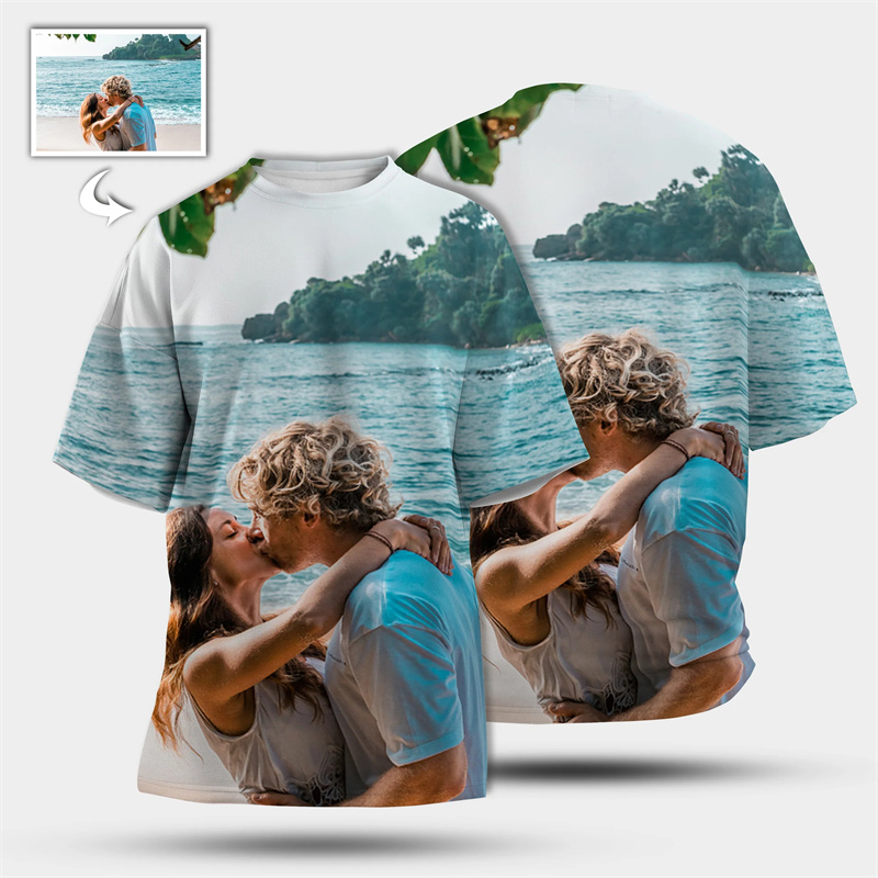 3D Printing Foto - Personalisiertes 3D-Druck-T-Shirt mit individuellem Foto, kurzärmelige