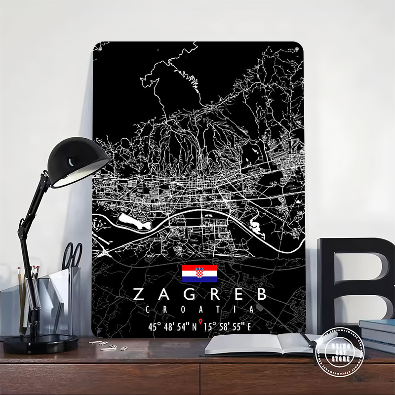 ZAGREB KARTE KROATIEN Poster R – 3D Printing Zagreb Bewertung und Preis