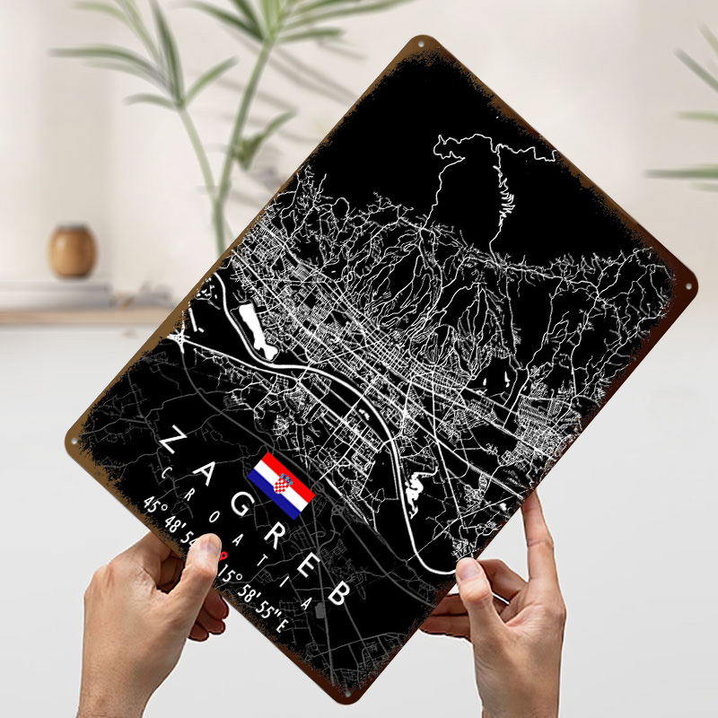 ZAGREB KARTE KROATIEN Poster R – 3D Printing Zagreb Bewertung und Preis