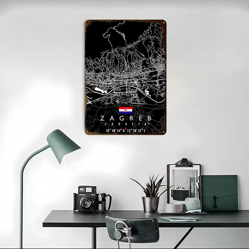 ZAGREB KARTE KROATIEN Poster R – 3D Printing Zagreb Bewertung und Preis