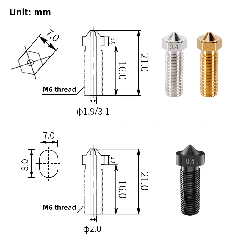 Vulkandüse für Artillery Sidew – 3D Printer Nozzle Brass Bewertung und Preis