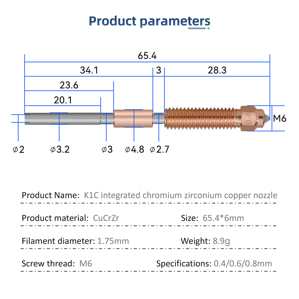 Verbesserte K1C-Düse, All-in-O – 3D Printer Nozzle Brass Bewertung und Preis