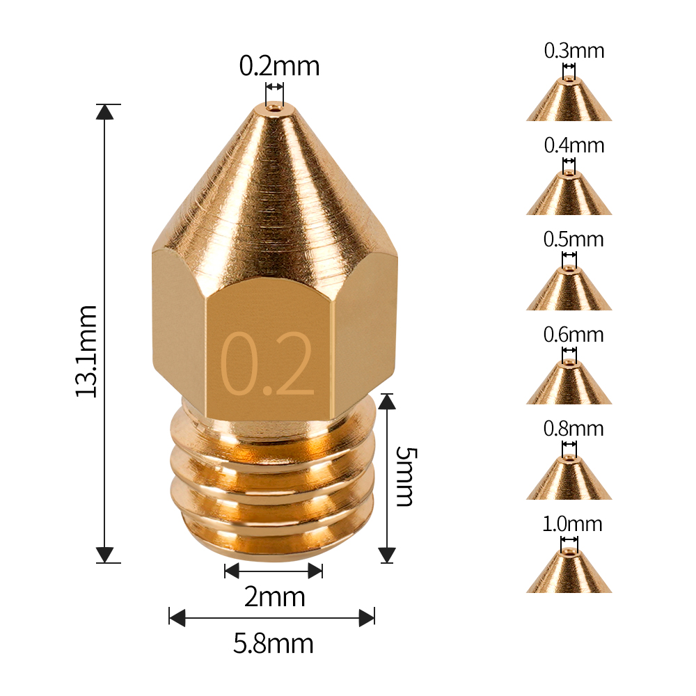 MK7 MK8 Düse 0,4mm 0,3mm 0,2mm – 3D Printer Nozzle Brass Bewertung und Preis