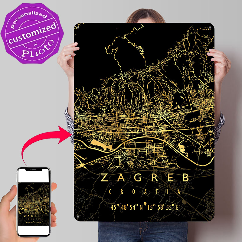 ZAGREB KARTE KROATIEN 3D-Textu – 3D Printing Zagreb Bewertung und Preis