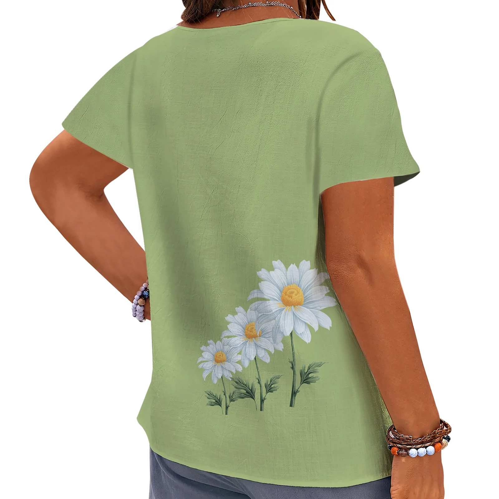 CLOOCL Daisy Floral Damen-T-Sh – 3D Printing Drawing Bewertung und Preis