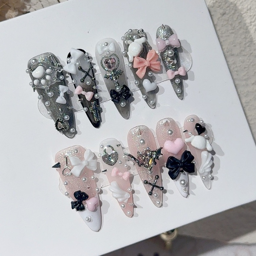 Jirai Y2K Spice Girl Schwarz-R – 3D Printing Nails Bewertung und Preis