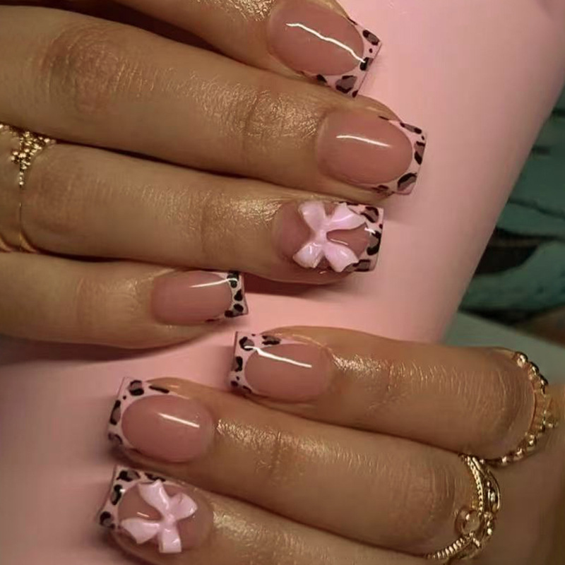 Rosa Leopardenmuster French-Ti – 3D Printing Nails Bewertung und Preis
