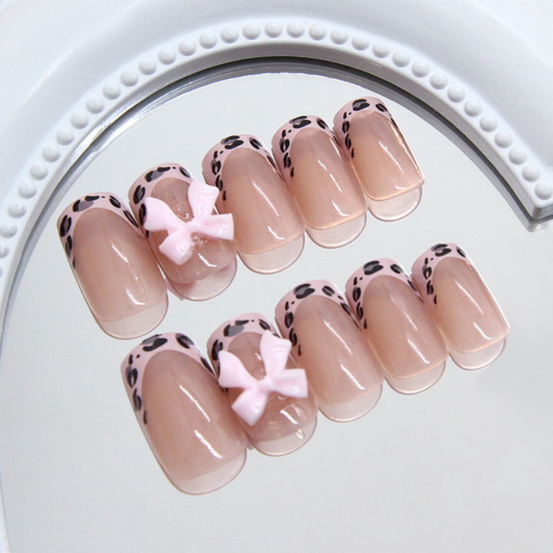 Rosa Leopardenmuster French-Ti – 3D Printing Nails Bewertung und Preis