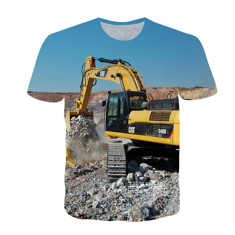 Sommer Personalisierte T-shirt – 3D Printing Excavator Bewertung und Preis