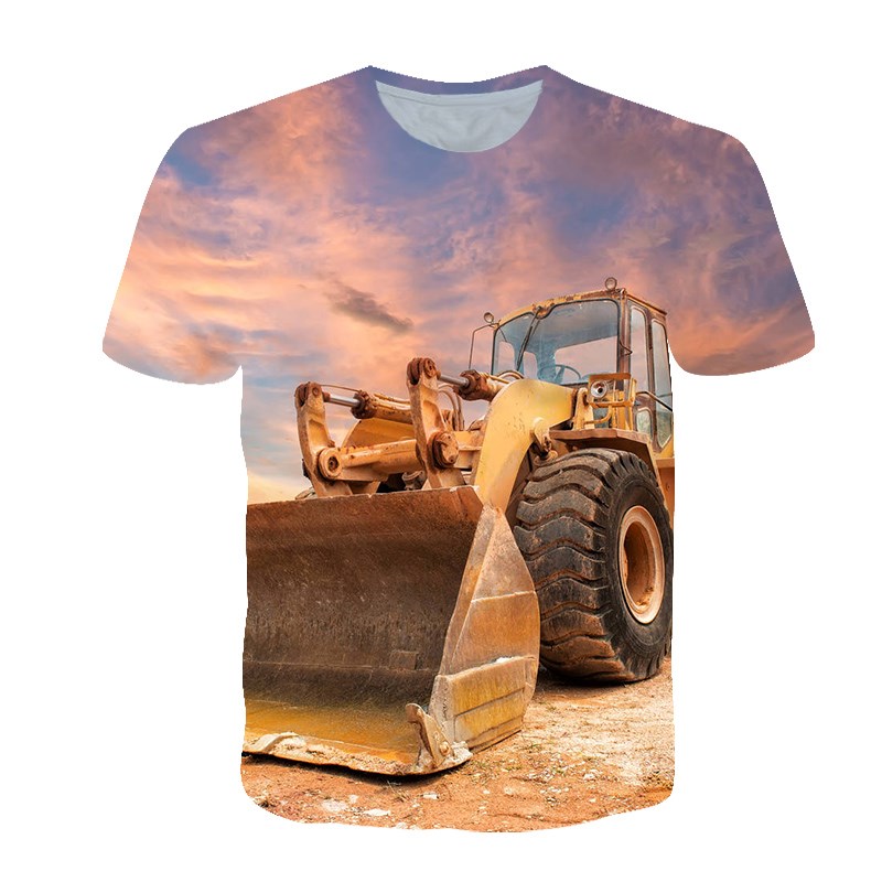 Sommer Personalisierte T-shirt – 3D Printing Excavator Bewertung und Preis